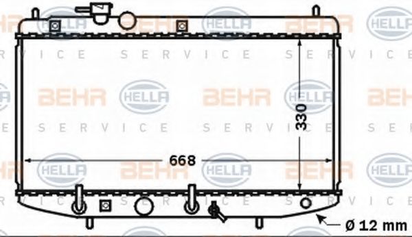 Радиатор, охлаждение двигателя BEHR HELLA SERVICE 8MK 376 767-371