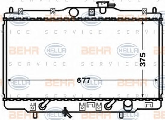 Радиатор, охлаждение двигателя BEHR HELLA SERVICE 8MK 376 768-251