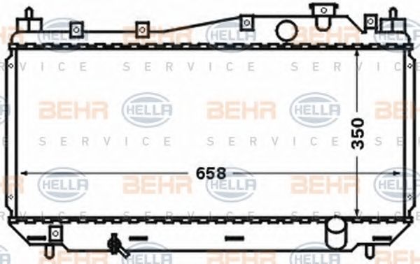 Радиатор, охлаждение двигателя BEHR HELLA SERVICE 8MK 376 768-291