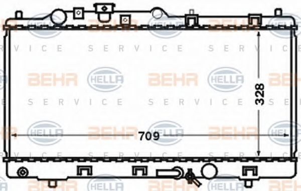 Радиатор, охлаждение двигателя BEHR HELLA SERVICE 8MK 376 769-591