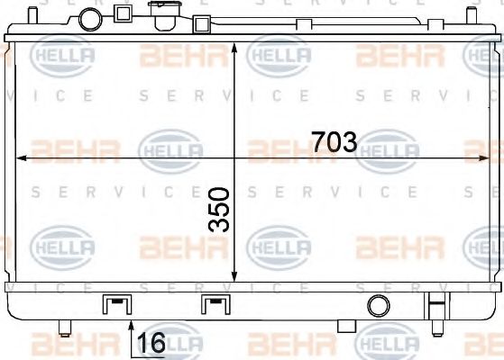 Радиатор, охлаждение двигателя BEHR HELLA SERVICE 8MK 376 769-621