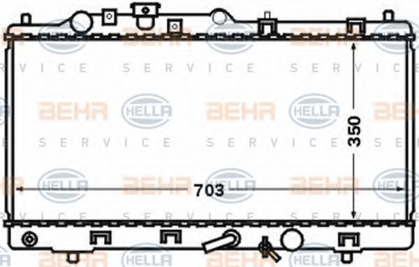 Радиатор, охлаждение двигателя BEHR HELLA SERVICE 8MK 376 769-631