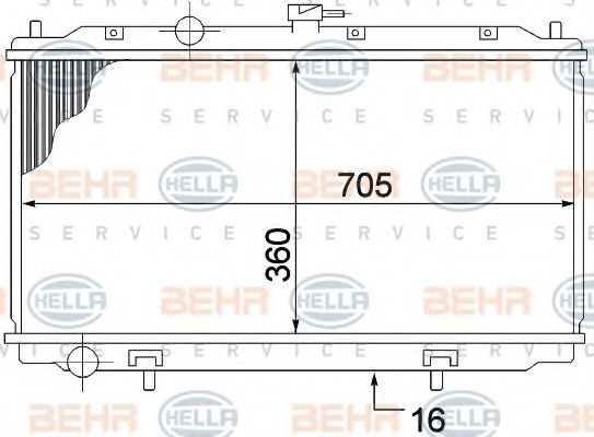 Радиатор, охлаждение двигателя BEHR HELLA SERVICE 8MK 376 770-651