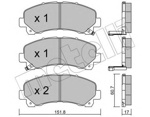 Комплект тормозных колодок, дисковый тормоз METELLI 22-0902-0