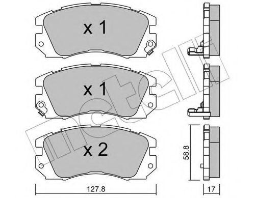 Комплект тормозных колодок, дисковый тормоз METELLI 22-0140-0