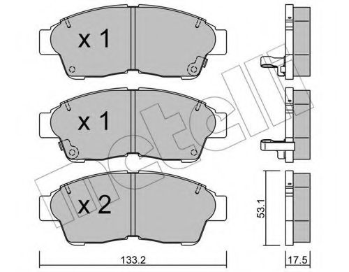 Комплект тормозных колодок, дисковый тормоз METELLI 22-0149-0