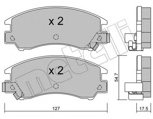 Комплект тормозных колодок, дисковый тормоз METELLI 22-0241-0