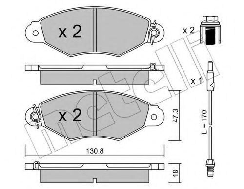 Комплект тормозных колодок, дисковый тормоз METELLI 22-0253-1