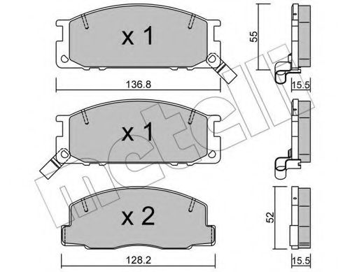 Комплект тормозных колодок, дисковый тормоз METELLI 22-0280-0