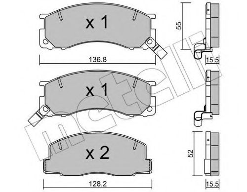 Комплект тормозных колодок, дисковый тормоз METELLI 22-0281-0