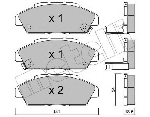 Комплект тормозных колодок, дисковый тормоз METELLI 22-0385-0