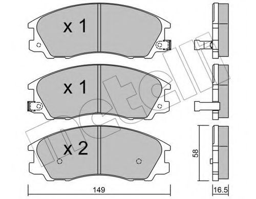 Комплект тормозных колодок, дисковый тормоз METELLI 22-0506-0