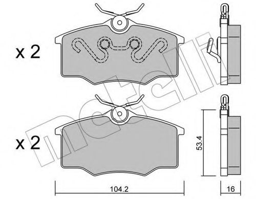 Комплект тормозных колодок, дисковый тормоз METELLI 22-0537-0