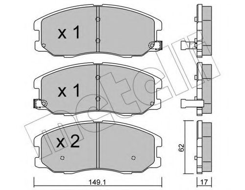 Комплект тормозных колодок, дисковый тормоз METELLI 22-0778-0