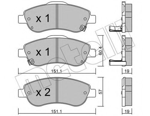 Комплект тормозных колодок, дисковый тормоз METELLI 22-0789-0