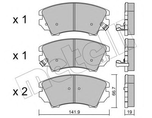 Комплект тормозных колодок, дисковый тормоз METELLI 22-0842-0