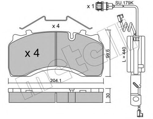 Комплект тормозных колодок, дисковый тормоз METELLI 22-0590-1K