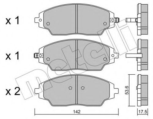 Комплект тормозных колодок, дисковый тормоз METELLI 22-1008-0