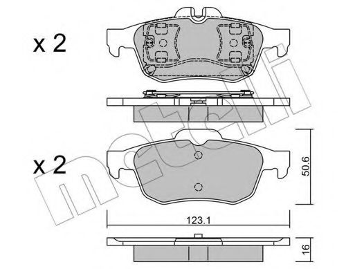 Комплект тормозных колодок, дисковый тормоз METELLI 22-0974-0