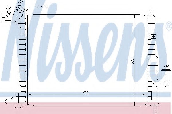 Радиатор, охлаждение двигателя NISSENS 63082