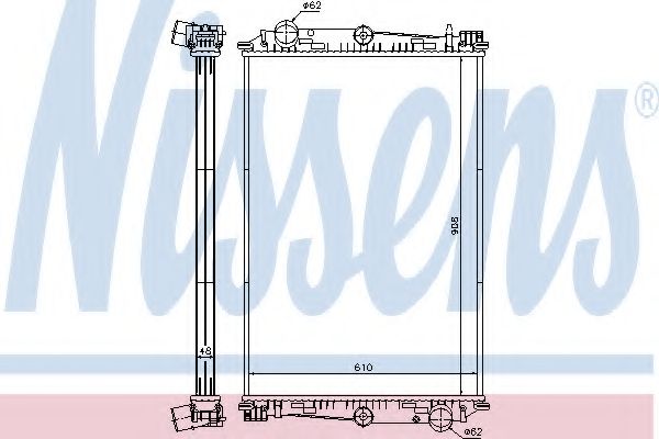 Радиатор, охлаждение двигателя NISSENS 614270