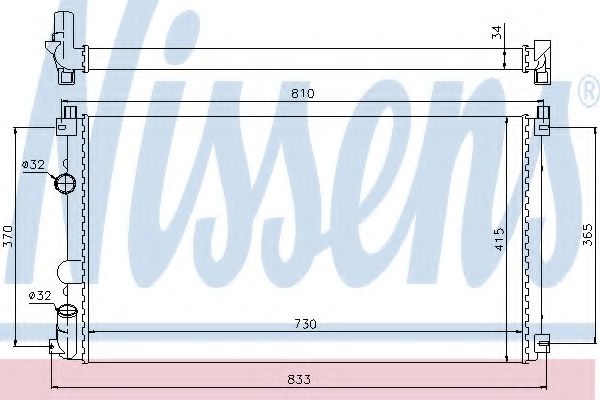 Радиатор, охлаждение двигателя NISSENS 63819