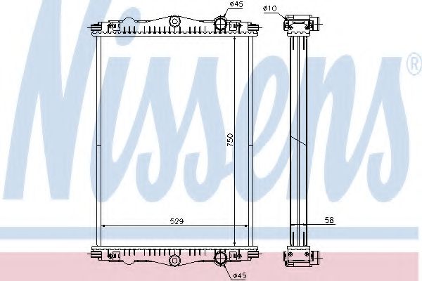 Радиатор, охлаждение двигателя NISSENS 614440