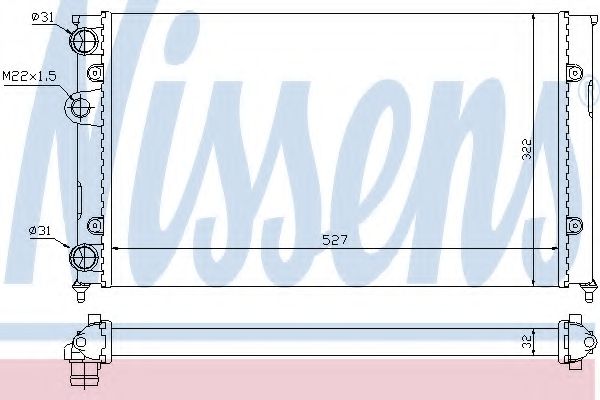 Радиатор, охлаждение двигателя NISSENS 651871