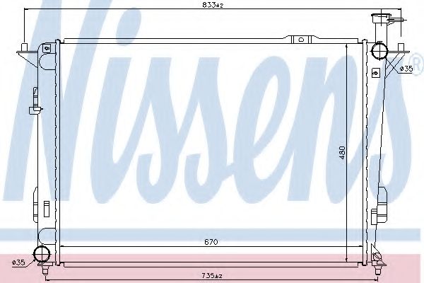 Радиатор, охлаждение двигателя NISSENS 67522