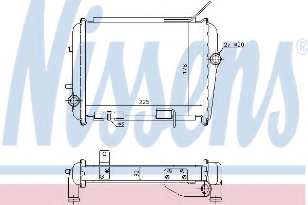 Радиатор, охлаждение двигателя NISSENS 60362