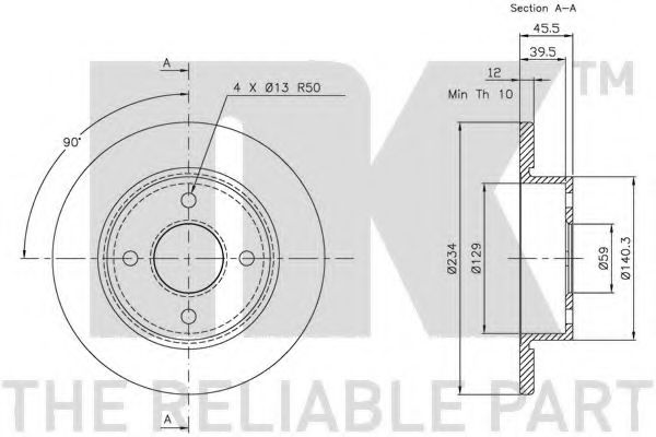 Тормозной диск NK 202237