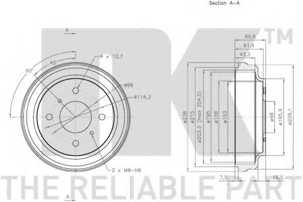 Тормозной барабан NK 252225