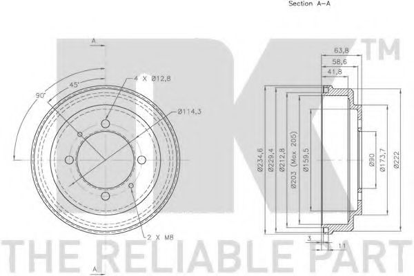 Тормозной барабан NK 253008