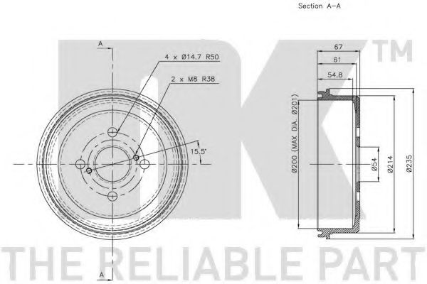 Тормозной барабан NK 254509