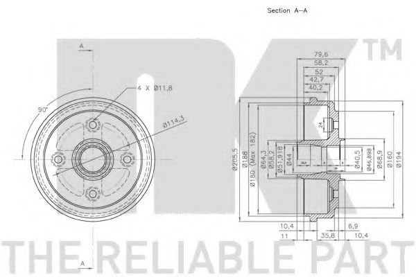 Тормозной барабан NK 255001