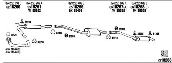 Система выпуска ОГ FONOS VW72232