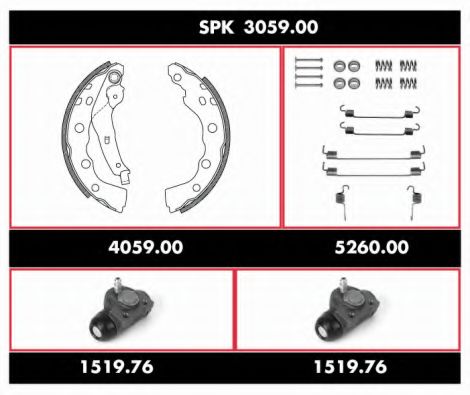 Комплект тормозов, барабанный тормозной механизм REMSA SPK 3059.00