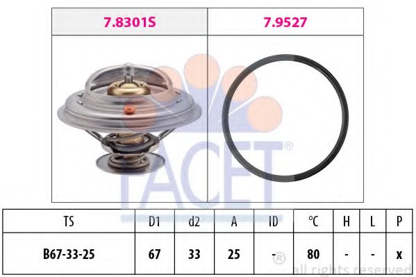 Термостат, охлаждающая жидкость FACET 7.8301