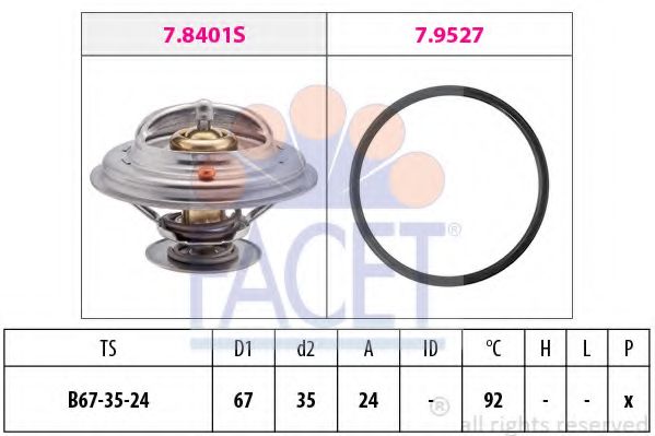 Термостат, охлаждающая жидкость FACET 7.8401