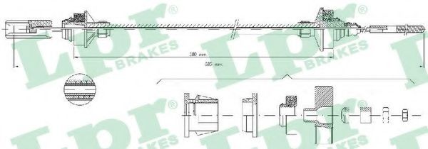 Трос, управление сцеплением LPR C0337C