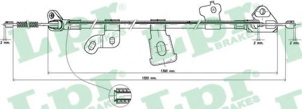 Трос, стояночная тормозная система LPR C0893B