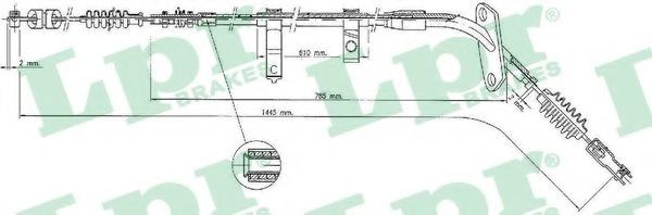 Трос, стояночная тормозная система LPR C1549B