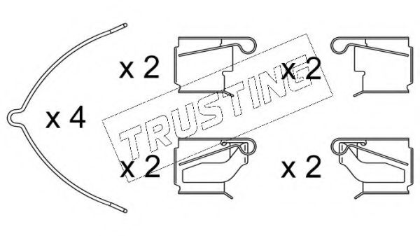 Комплектующие, колодки дискового тормоза TRUSTING KIT.063