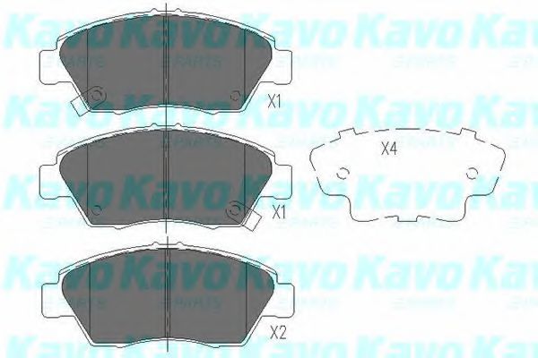 Комплект тормозных колодок, дисковый тормоз KAVO PARTS KBP-2003