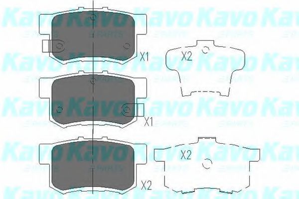 Комплект тормозных колодок, дисковый тормоз KAVO PARTS KBP-2009