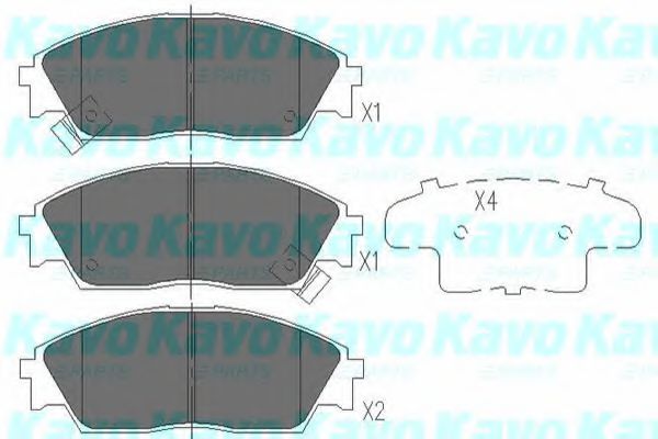 Комплект тормозных колодок, дисковый тормоз KAVO PARTS KBP-2022