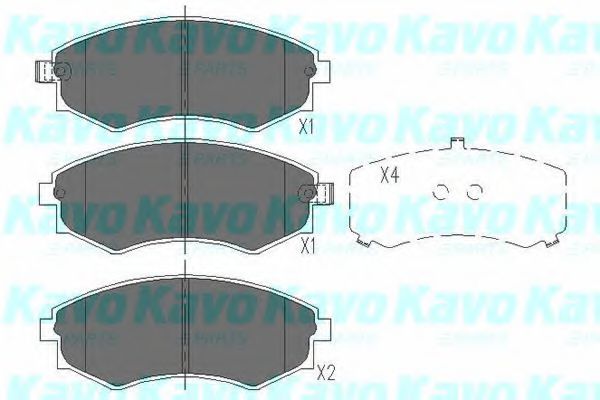 Комплект тормозных колодок, дисковый тормоз KAVO PARTS KBP-3027