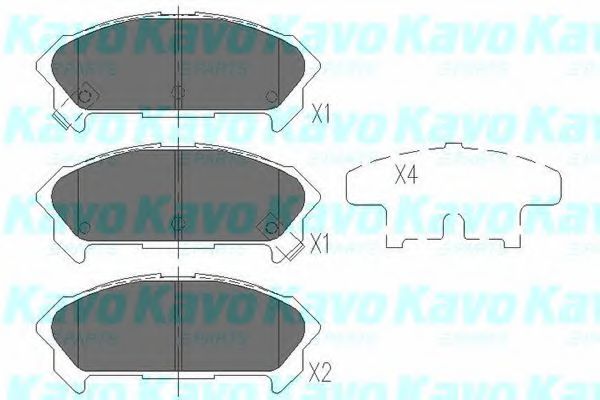 Комплект тормозных колодок, дисковый тормоз KAVO PARTS KBP-3510