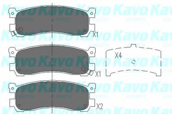 Комплект тормозных колодок, дисковый тормоз KAVO PARTS KBP-4543