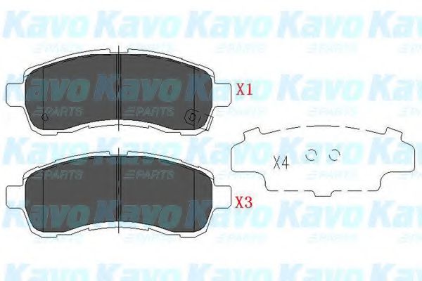 Комплект тормозных колодок, дисковый тормоз KAVO PARTS KBP-4560